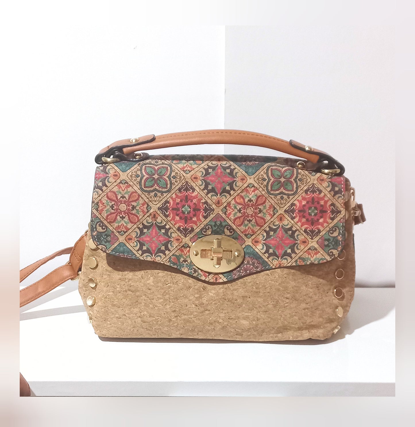 Bolso corcho mándalas
