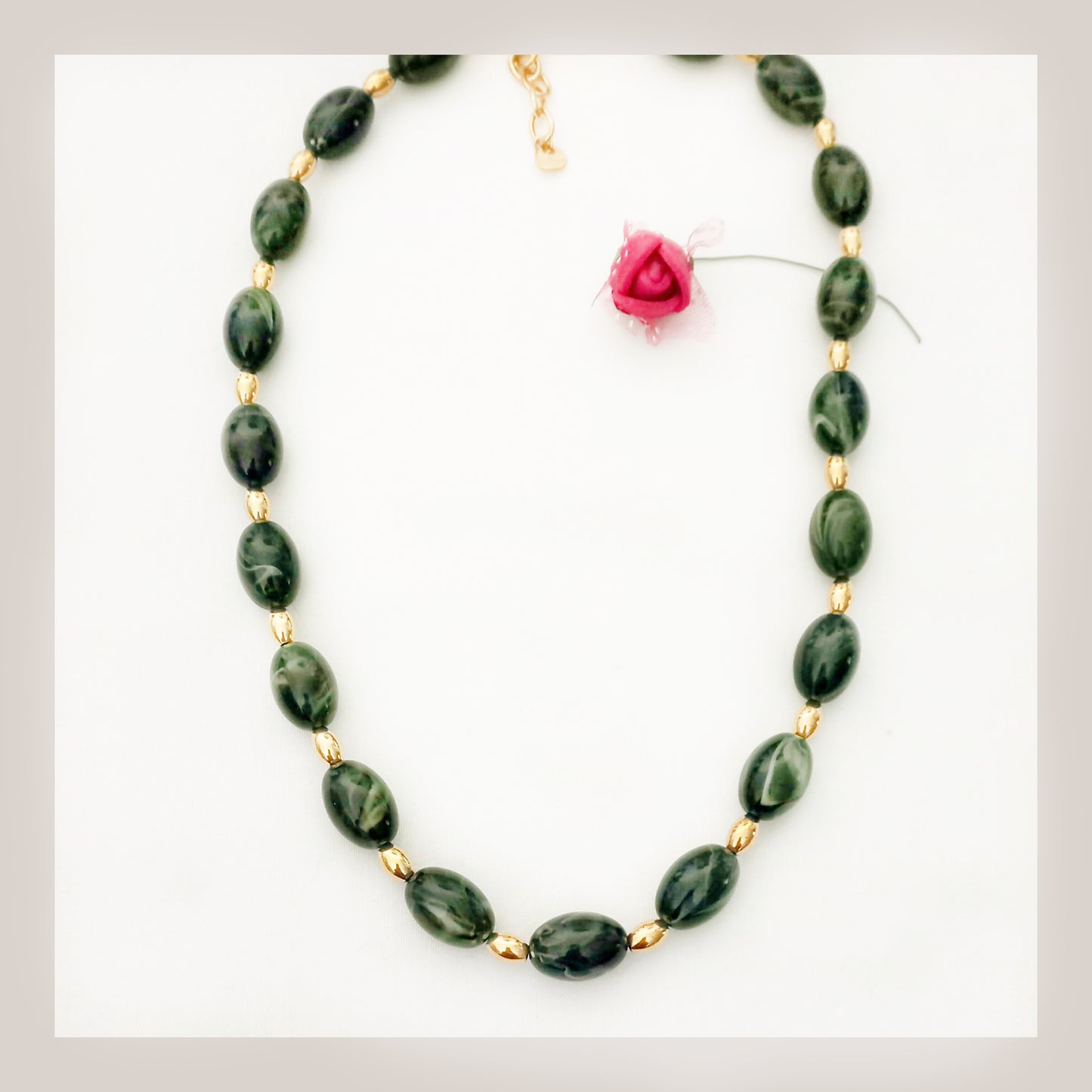 Collar Piedras y bolitas acero