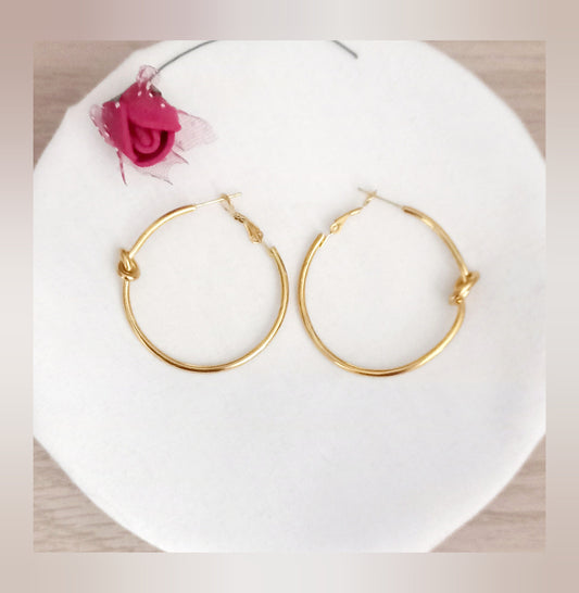 Pendientes aros Nudo acero