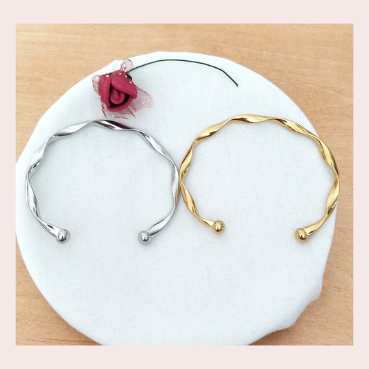 Brazalete rizado abierto acero