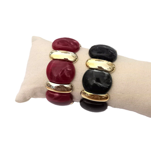 Pulsera ancha elástica resina