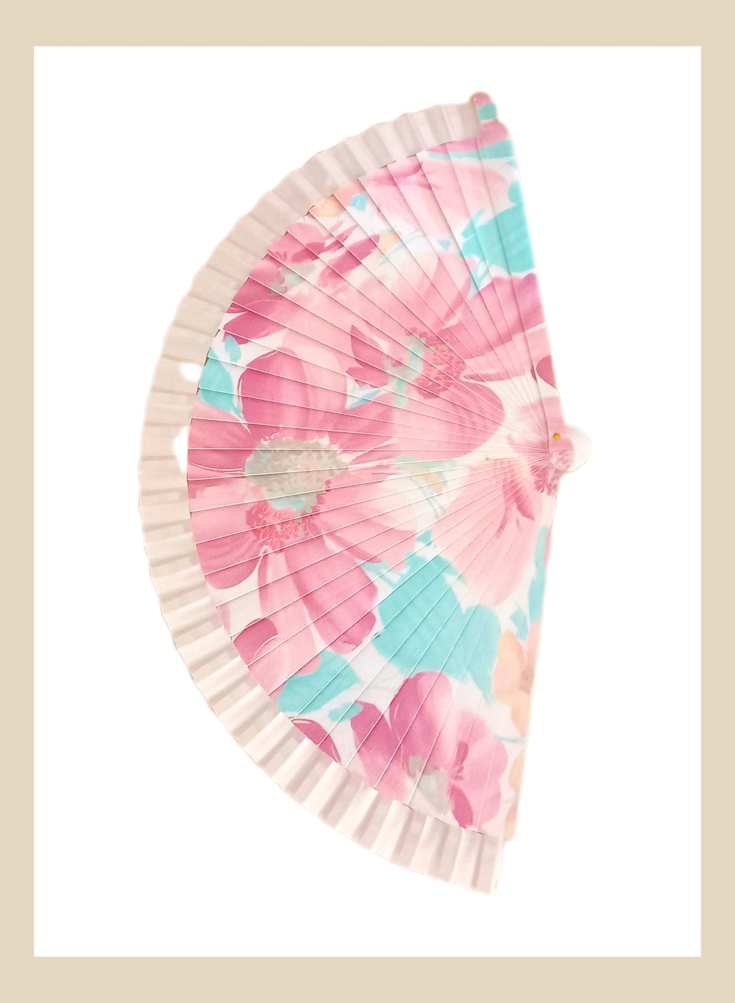 Abanico madera Flores
