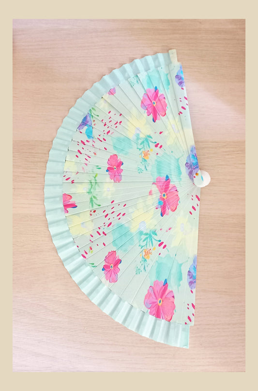 Abanico madera Flores