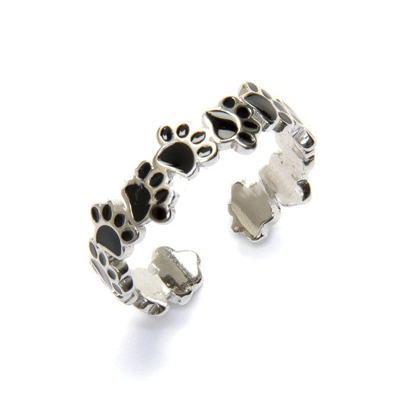 Anillo Huellas perro plata