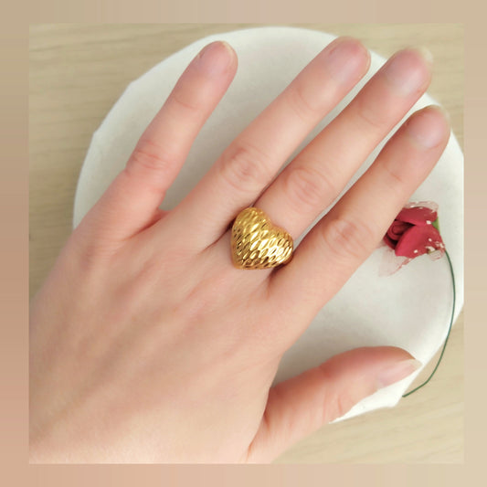 Anillo Corazón acero ajustable