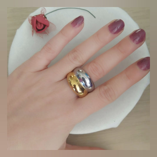 Anillo Bicolor acero