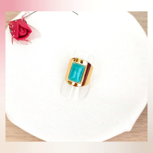Anillo piedra Turquesa acero