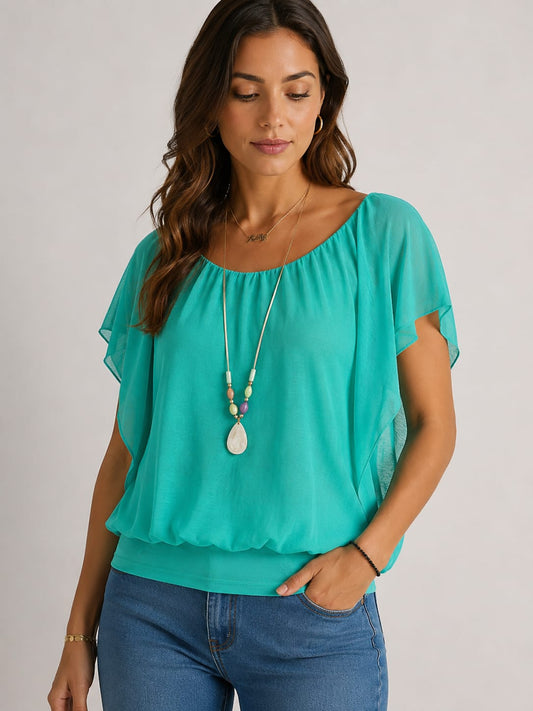 Blusa Turquesa elástica
