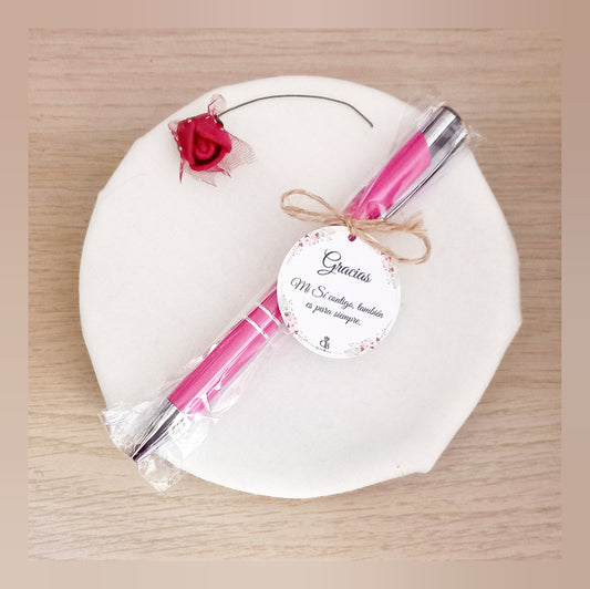 Bolígrafo grabado + tarjeta eventos