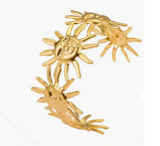 Brazalete ancho Sol acero