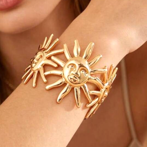 Brazalete ancho Sol acero