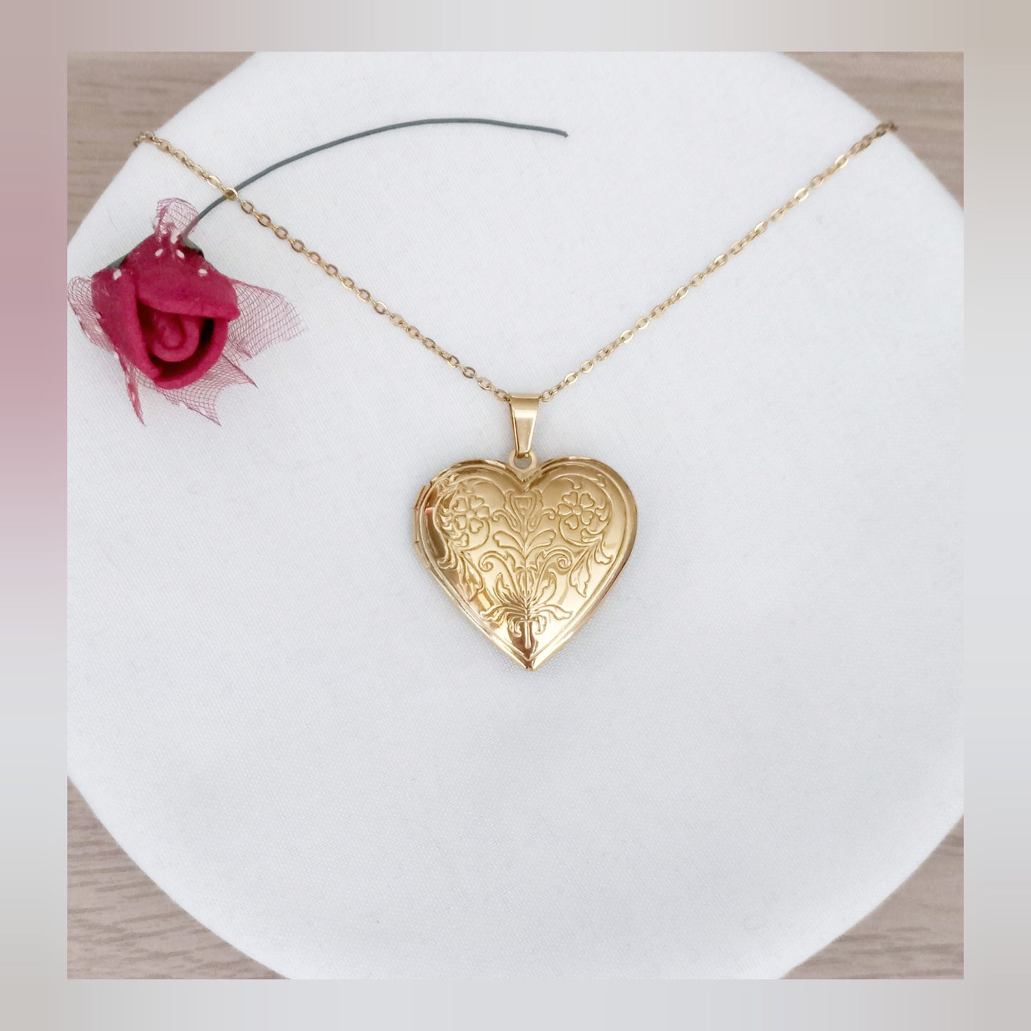 Camafeo corazón acero