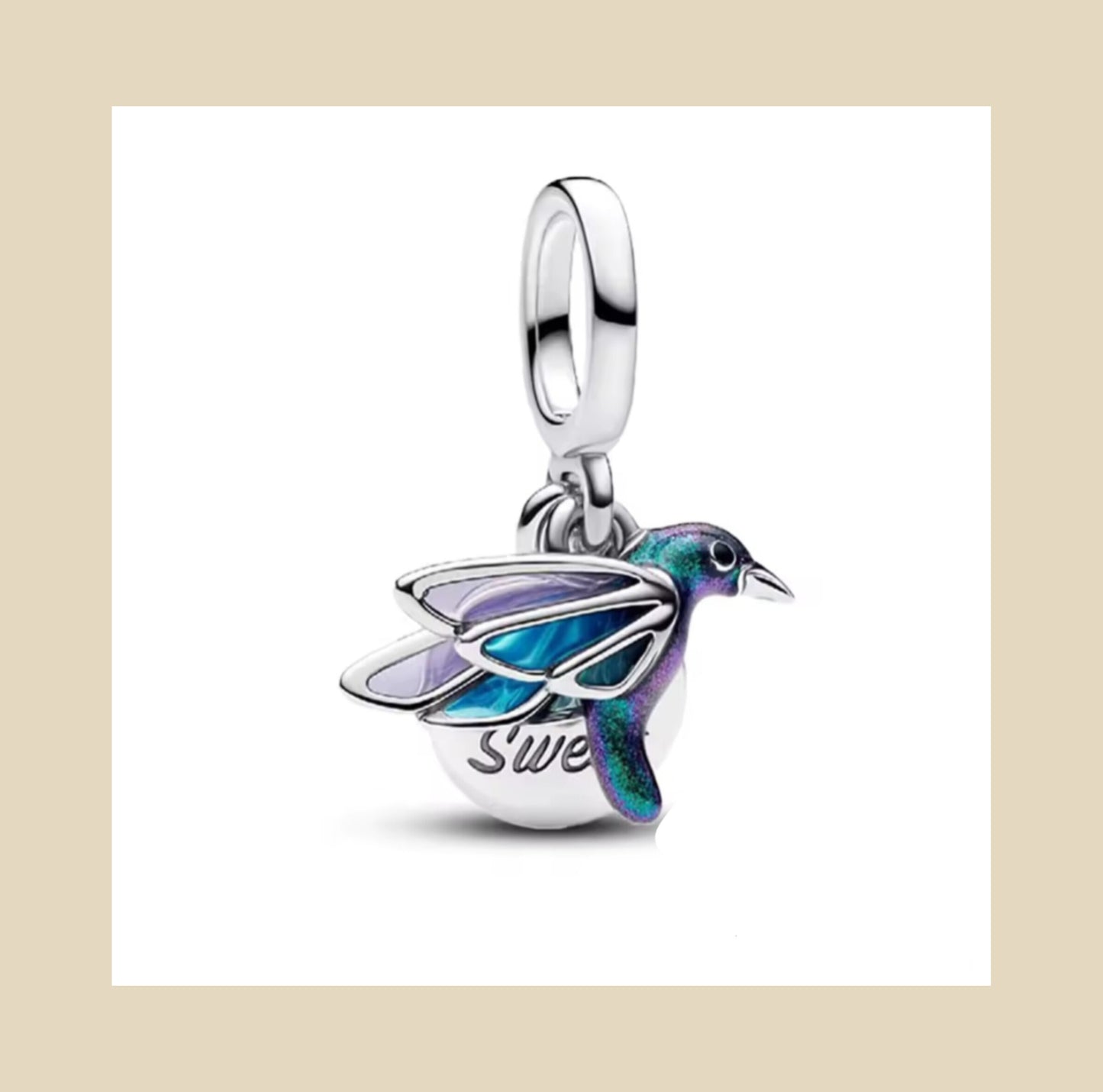 Charm Colibrí plata