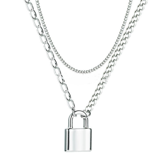 Doble collar candado acero