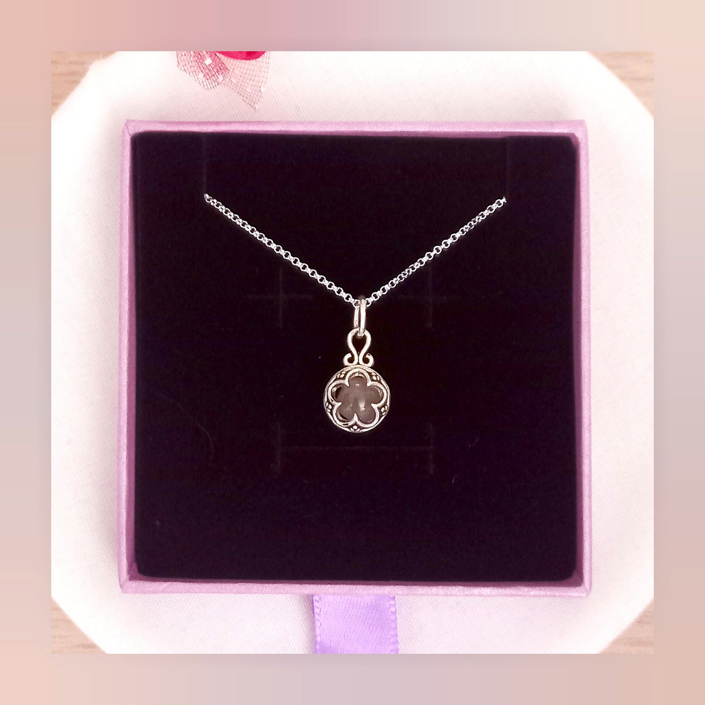 Collar Gotland cuarzo rosa plata