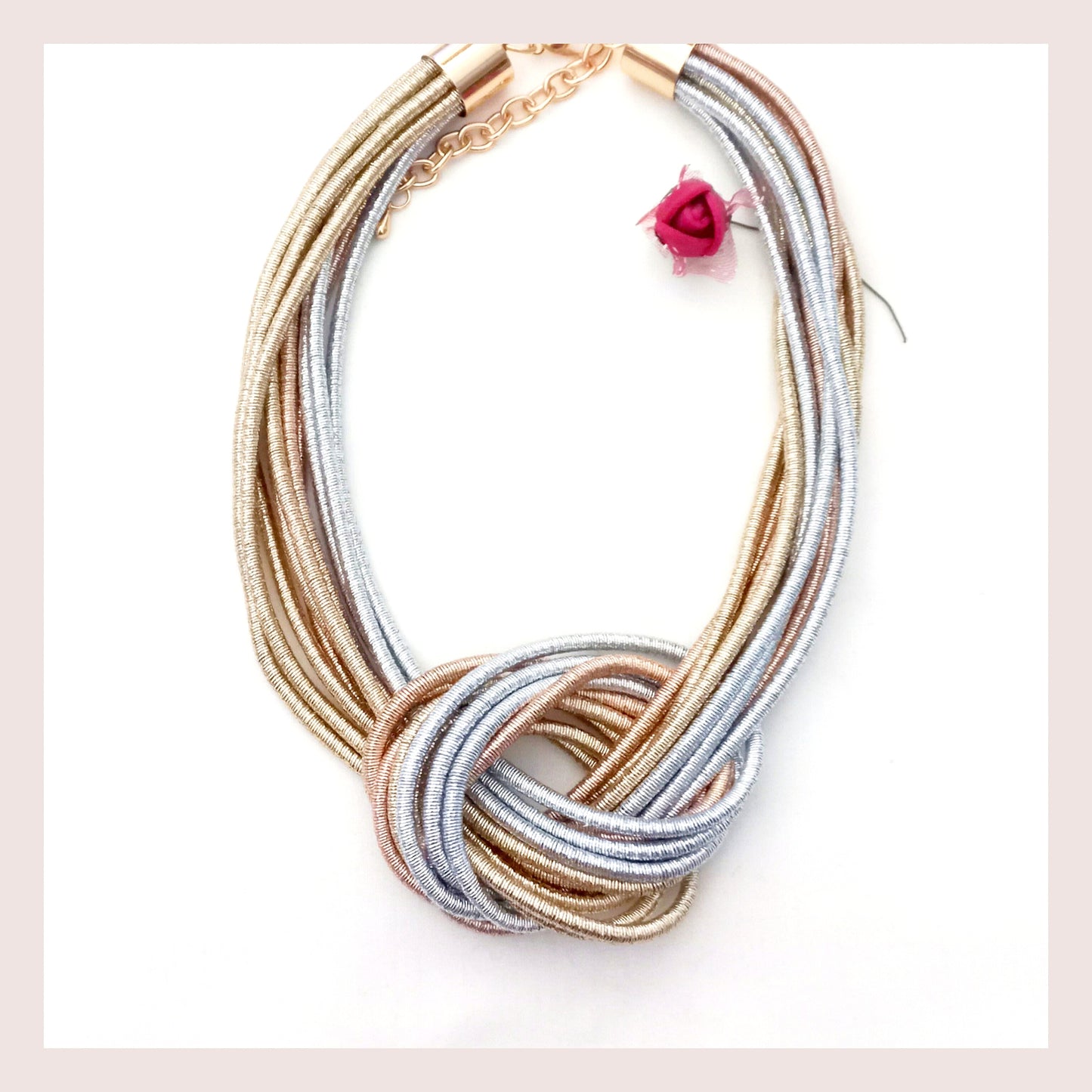 collar grande nudo 3 colores