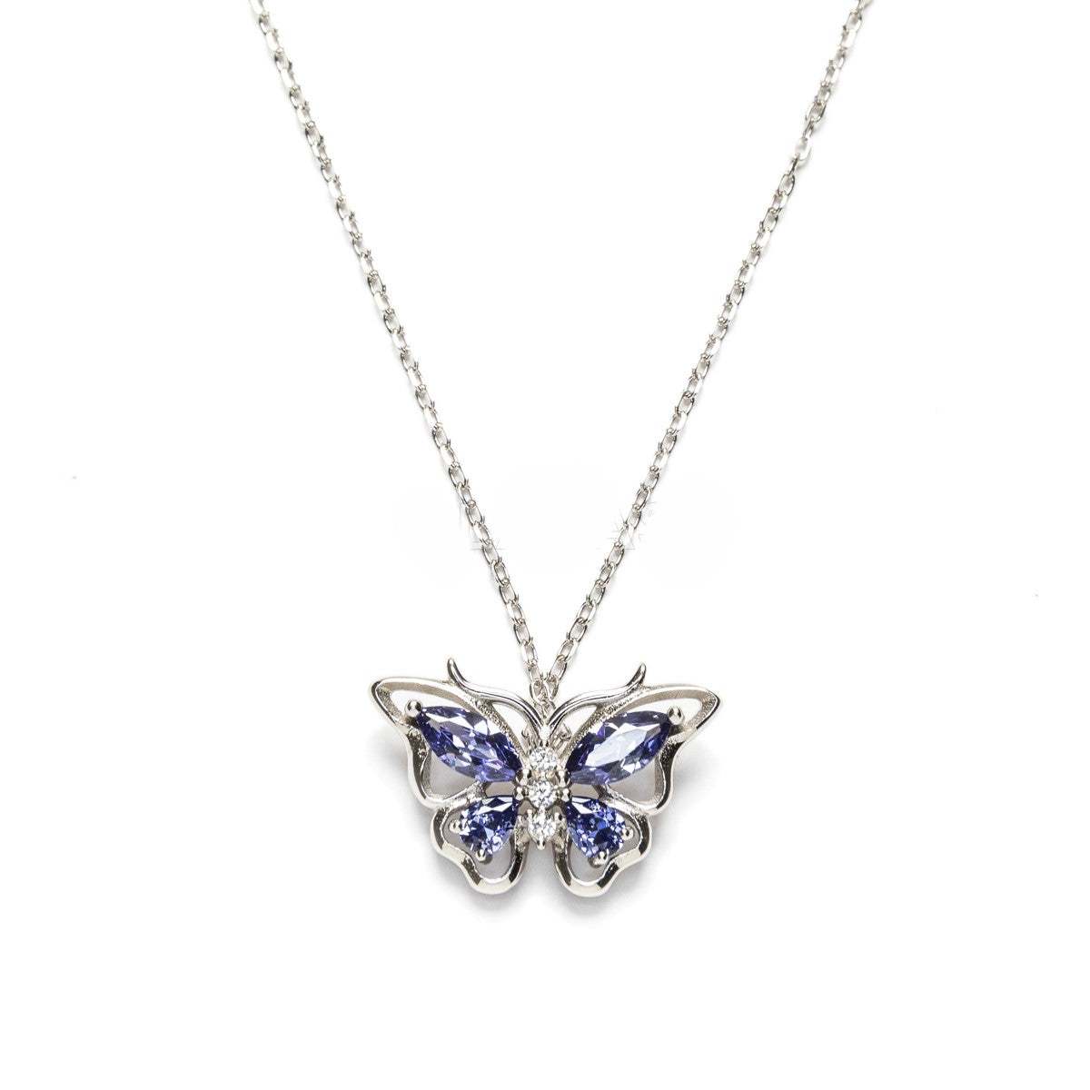 Collar Mariposa verde plata