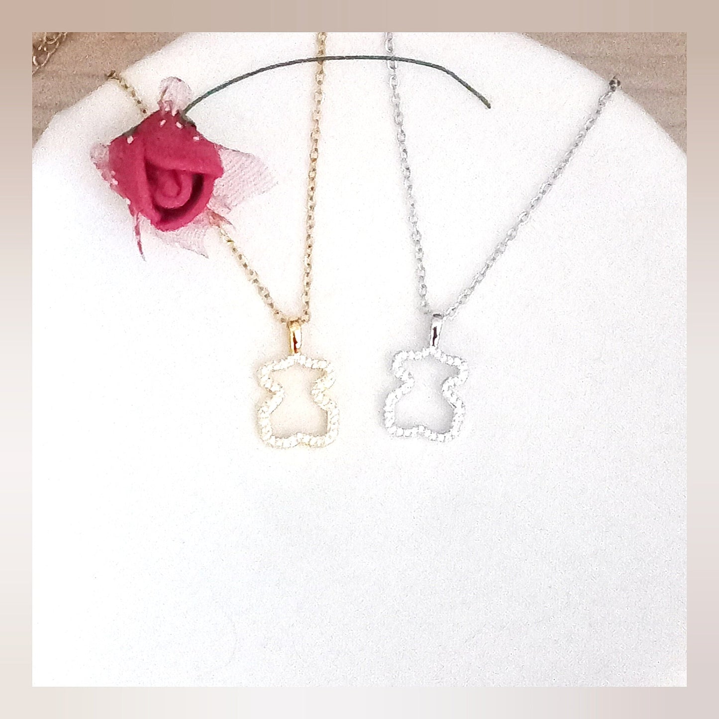 Collar Oso brillo calado