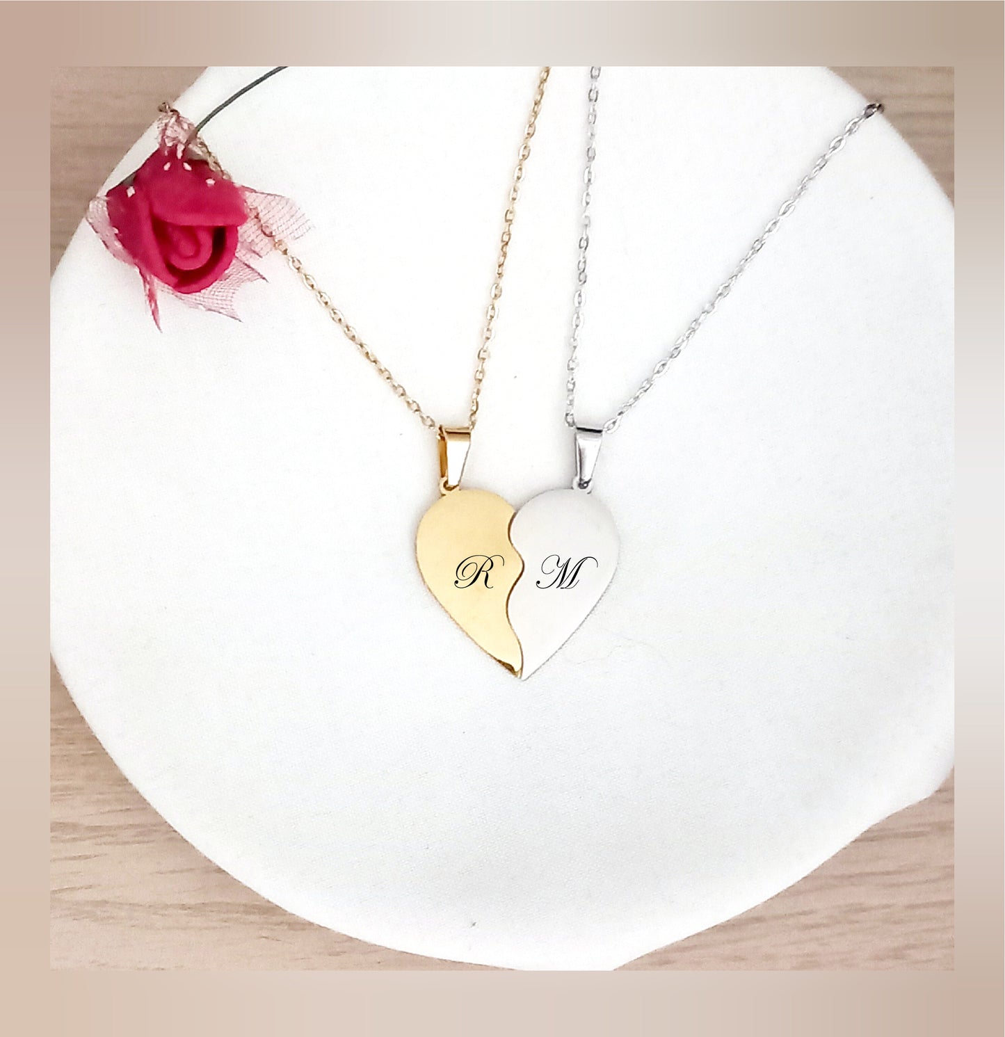 Collar Corazón personalizado parejas acero