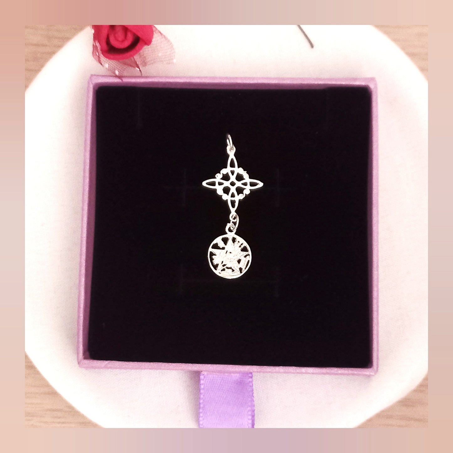 Collar Nudo Bruja y Tetragrama plata