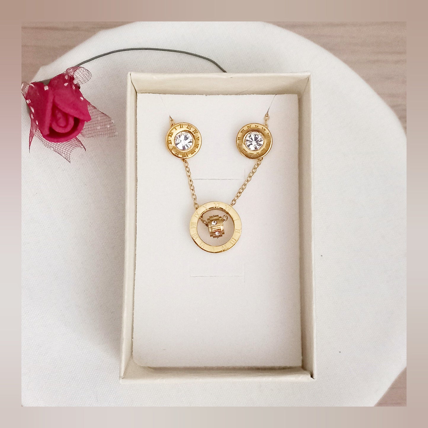 Conjunto Círculo cristal acero