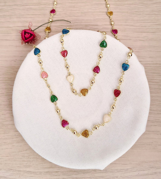 Conjunto collar-pulsera Corazones