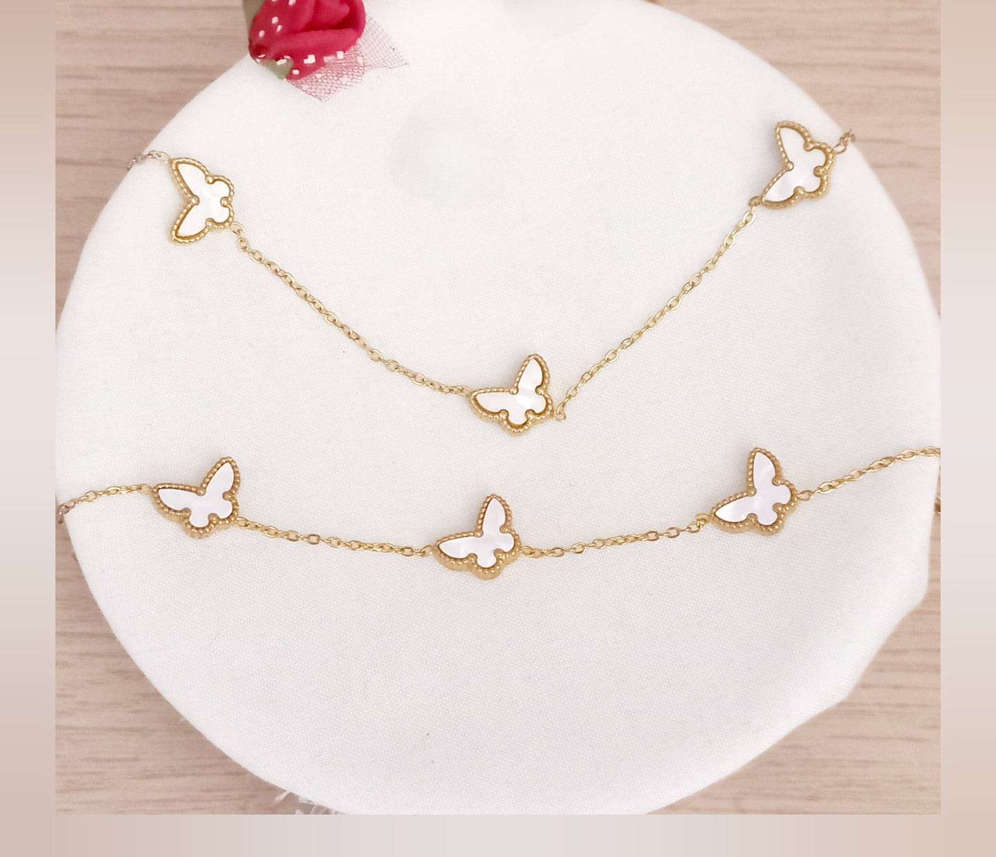 Conjunto Collar y Pulsera Mariposas