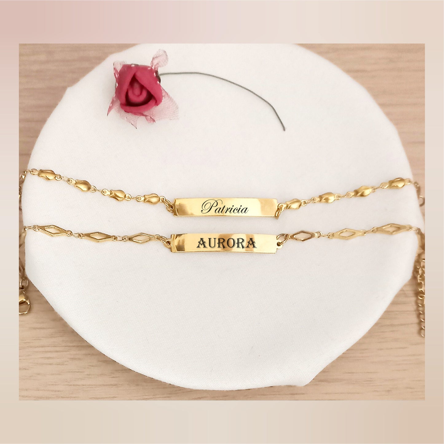 Esclava personalizada flores-rombos