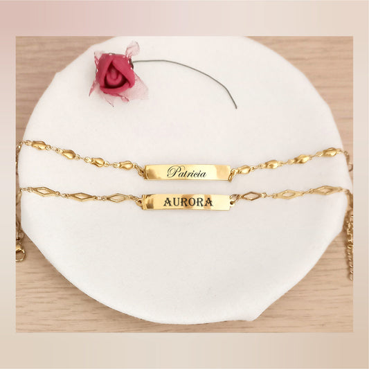 Esclava personalizada flores-rombos