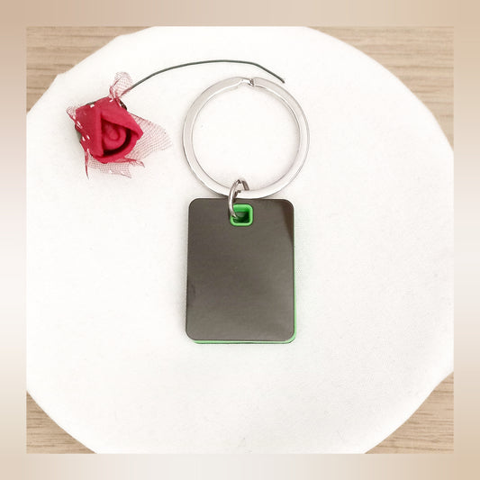 Llavero Cuadrado bicolor grabado