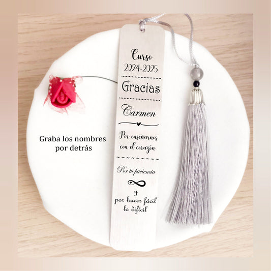 Marcapáginas personalizado Pompón acero