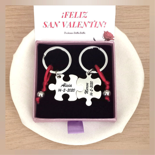 Pack 2 Llaveros Puzzle acero