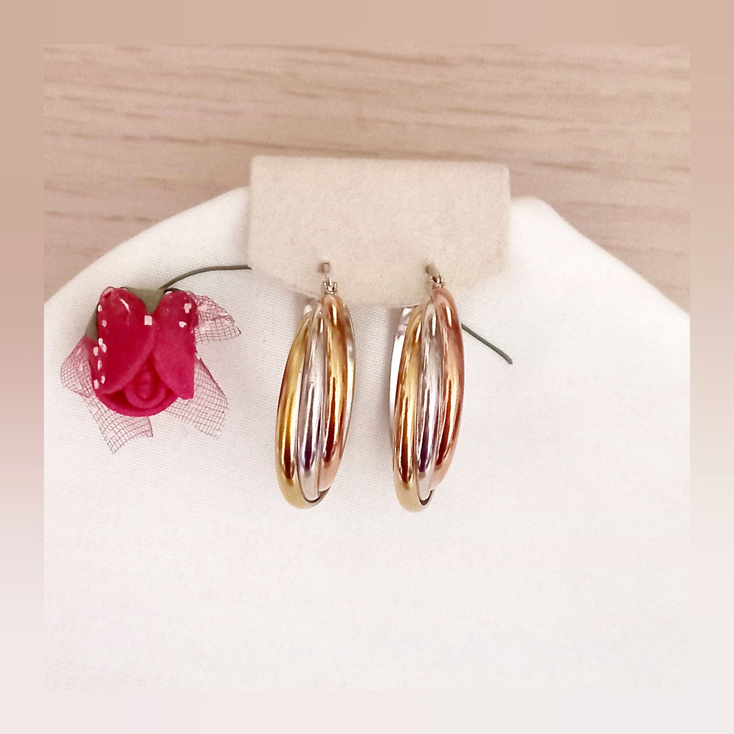 Pendientes aros Triple color