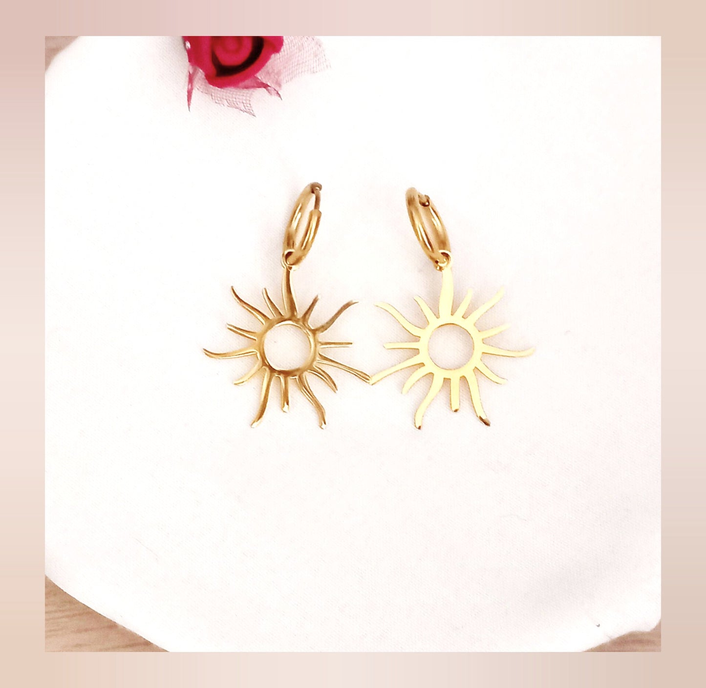Pendientes Aros Sol acero