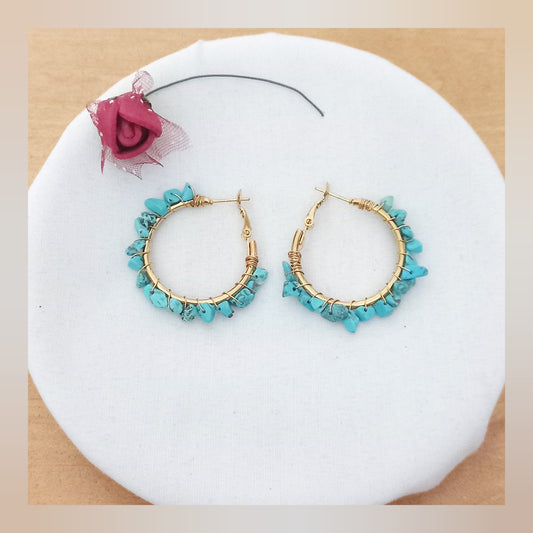 Pendientes Aros piedras acero