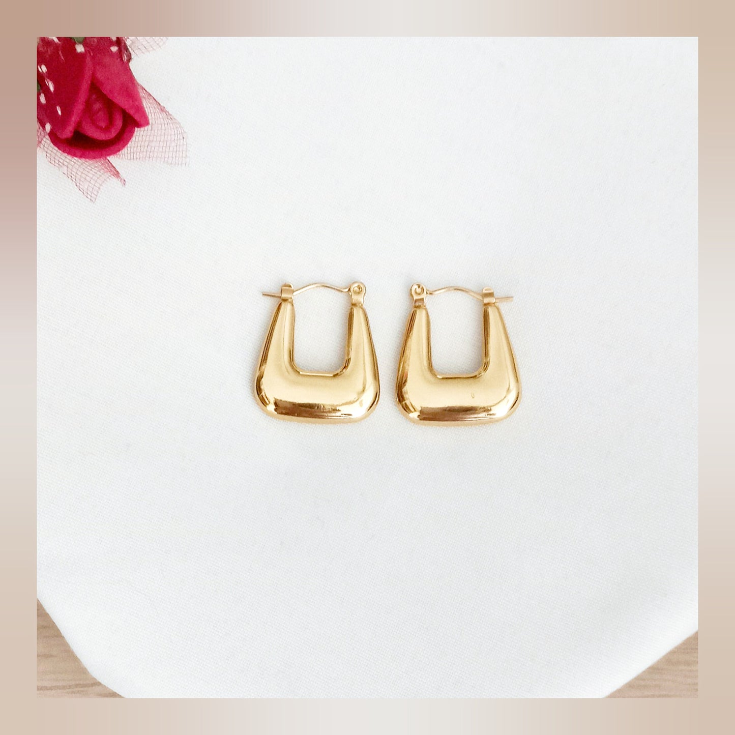 Pendientes Cuadrados anchos acero