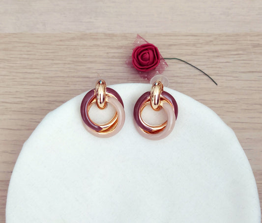 Pendientes Doble Círculo dorado
