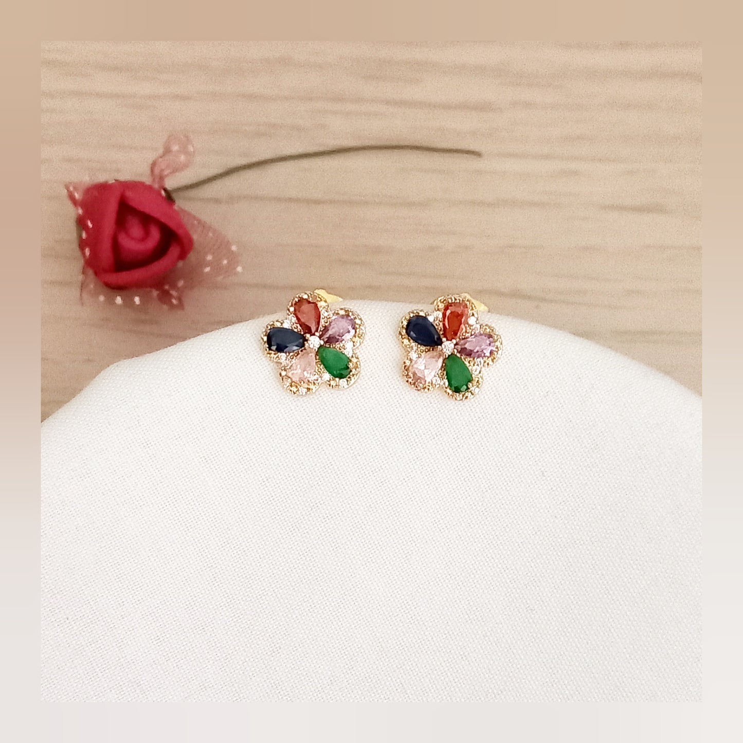Pendientes Flor multicolor