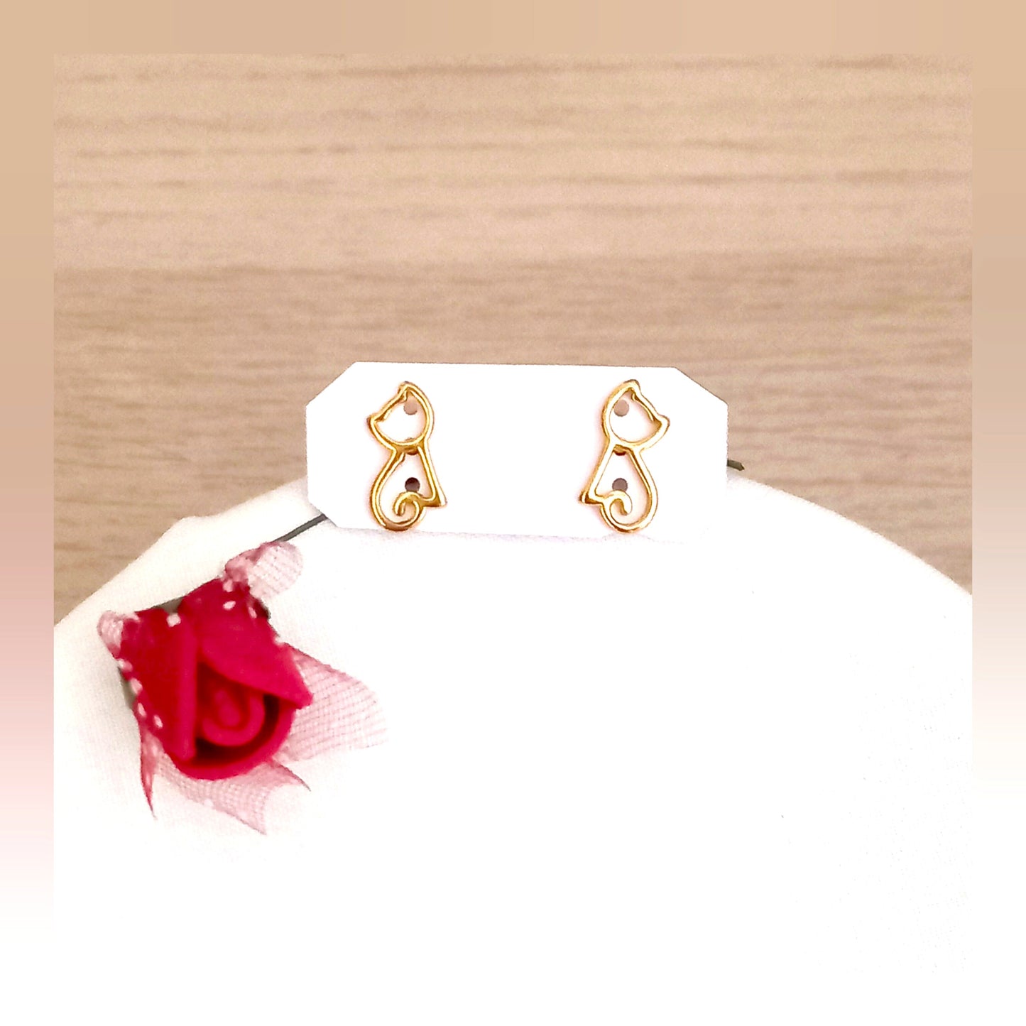 Pendientes Gato acero