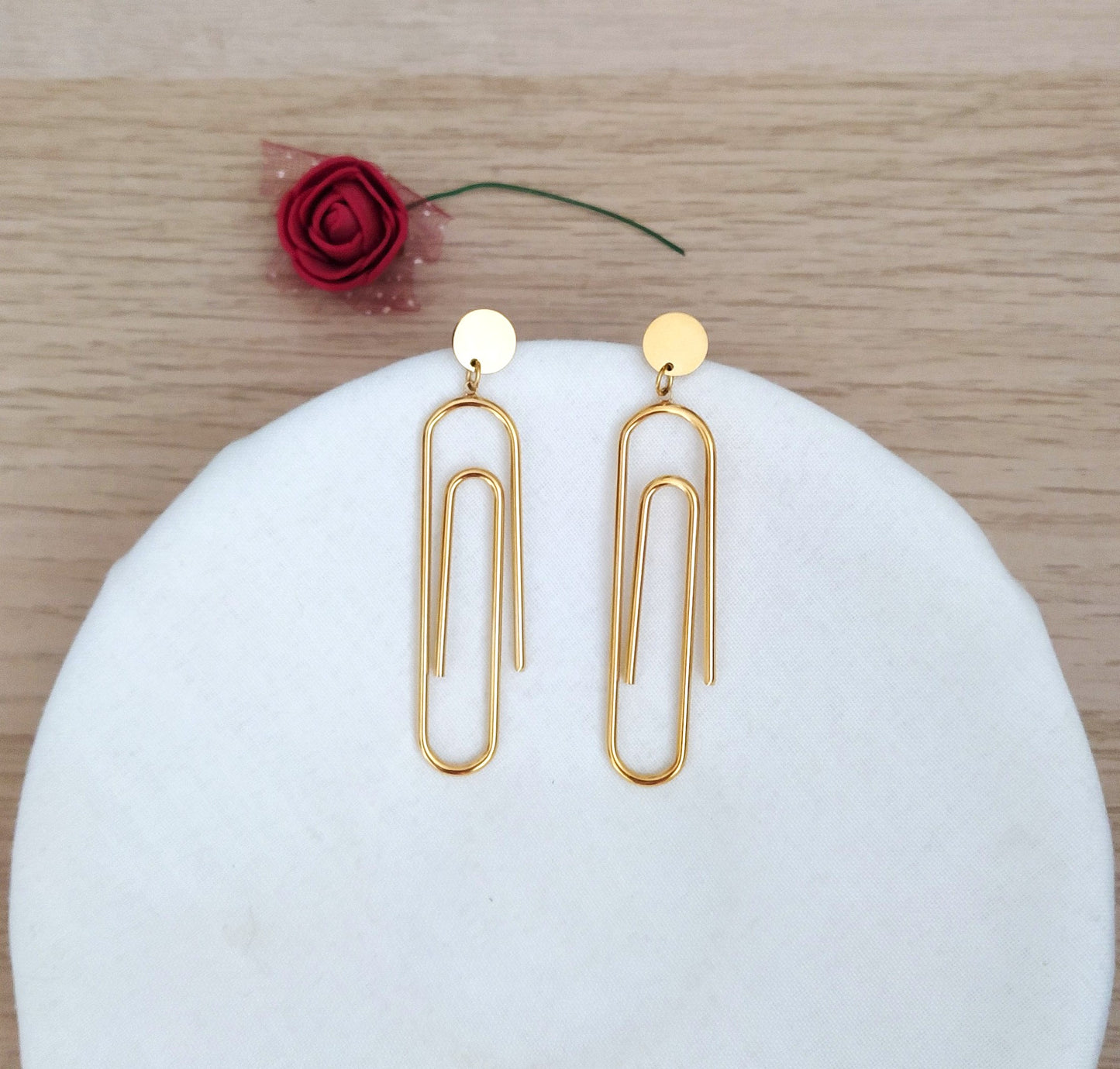 Pendientes Largos Clip acero