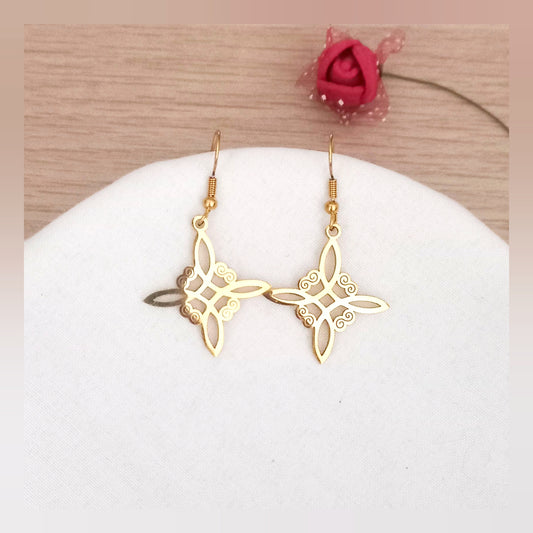 Pendientes largos Nudo de Bruja acero