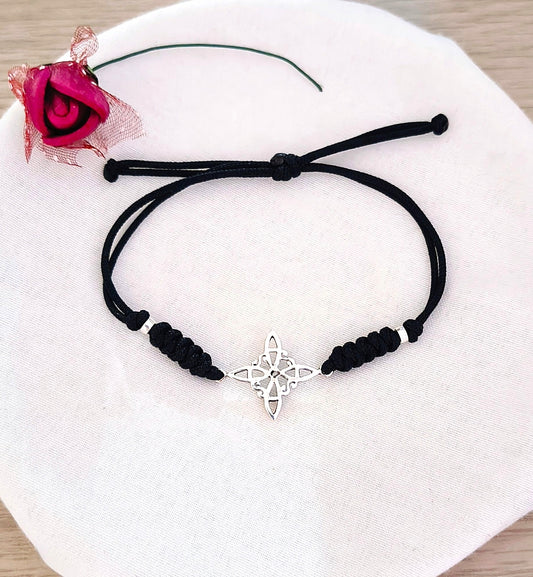 Pulsera Nudo de bruja Ajustable plata