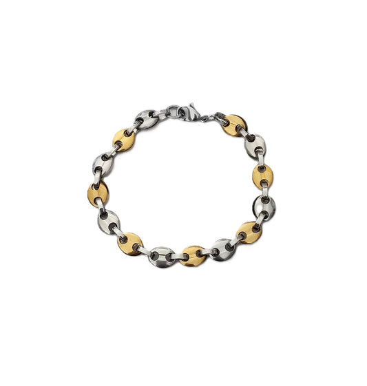 Pulsera Café bicolor acero