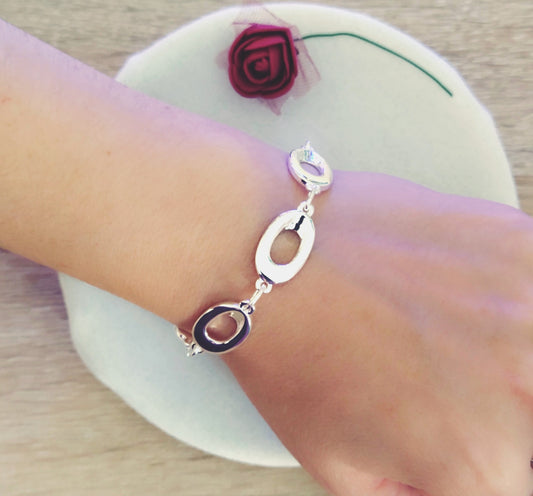 Pulsera Círculos grandes Plata