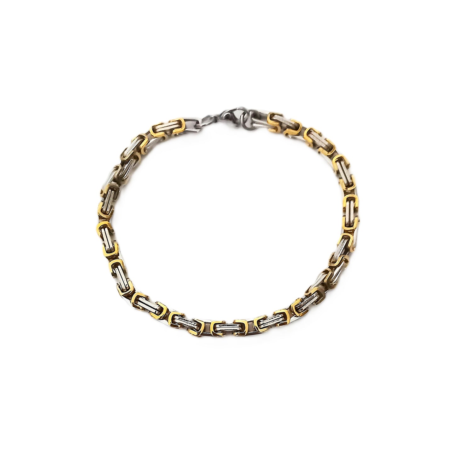 Pulsera cuadrada bicolor acero