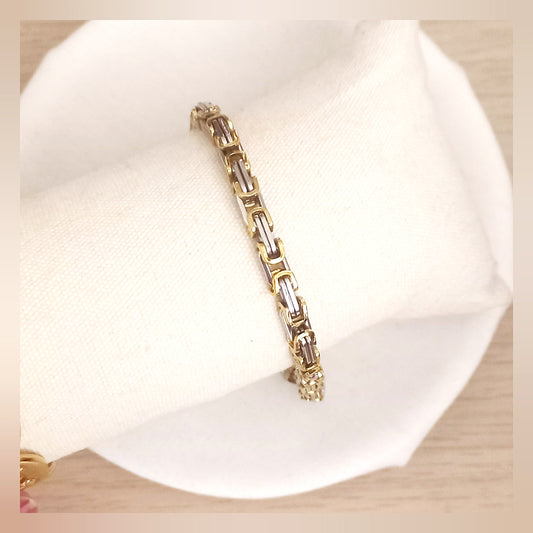 Pulsera cuadrada bicolor acero