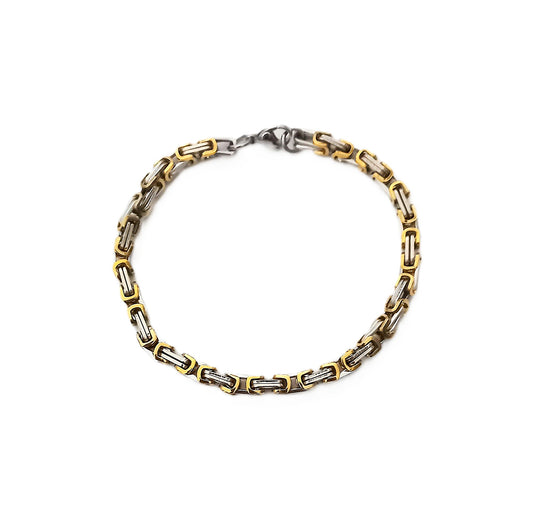 Pulsera cuadrada bicolor acero