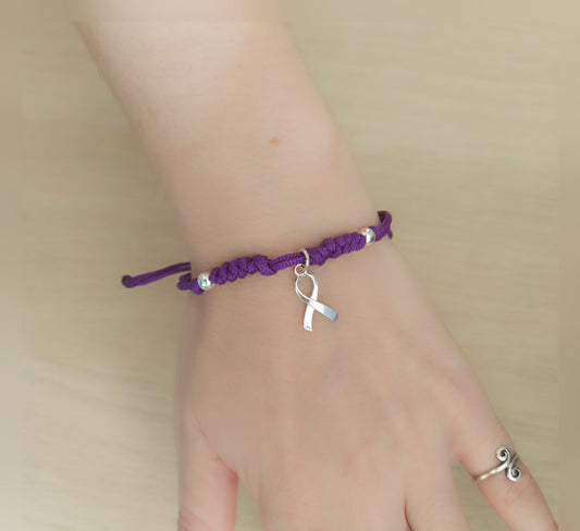 Pulsera solidaria Cáncer plata