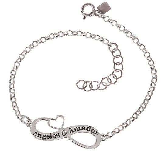 Pulsera Infinito nombres plata