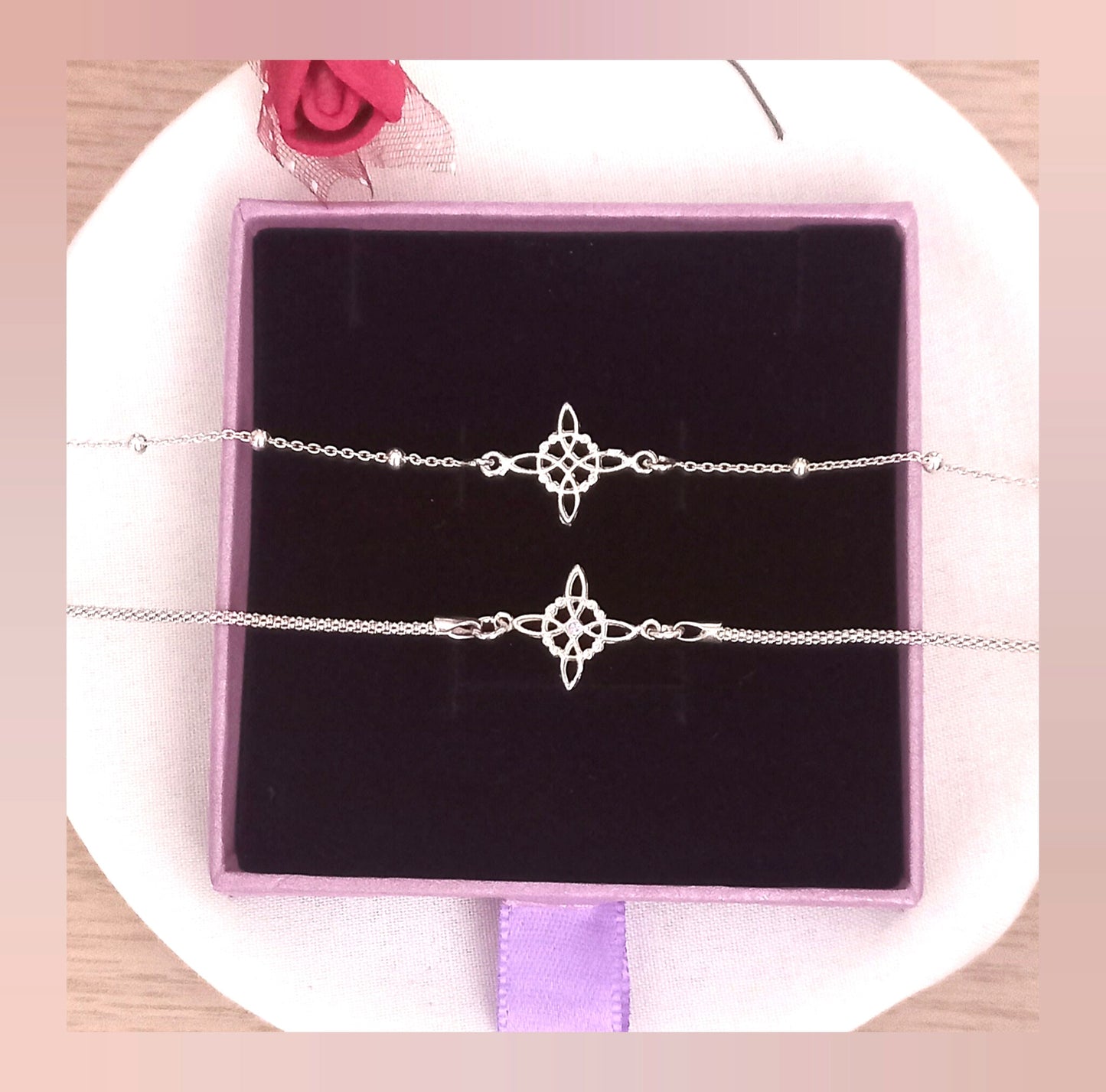 Pulsera Nudo de bruja plata